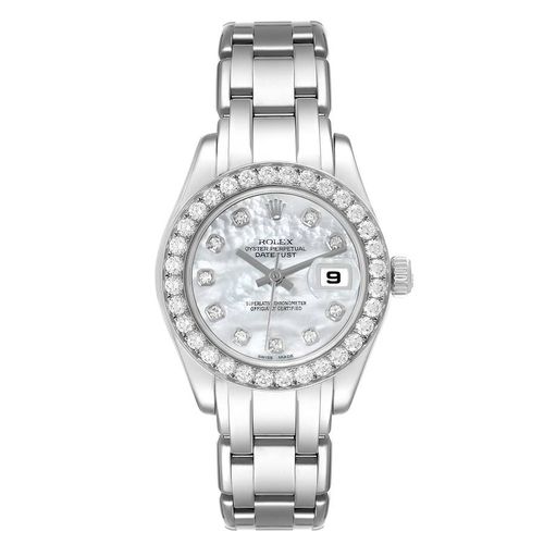 Rolex Pearlmaster Masterpiece White Gold Mother of Pearl Diamond Ladies Watch 29.0 mm - Rolex - Modalova