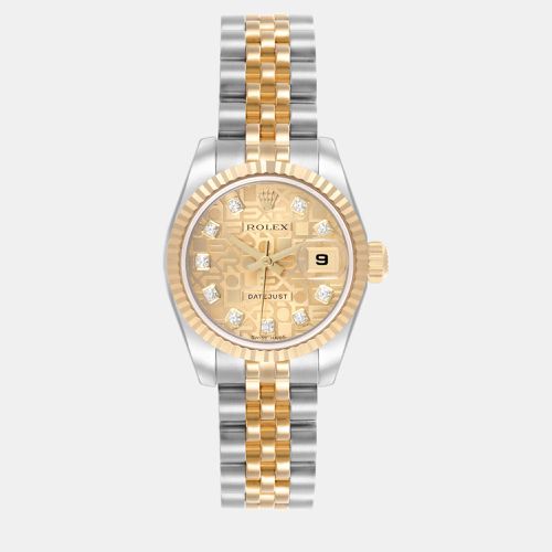 Datejust Diamond Anniversary Dial Steel Yellow Ladies Watch 179173 - Rolex - Modalova