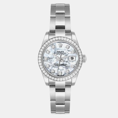 Rolex Datejust Steel White Gold Mother Of Pearl Diamond Ladies Watch 179384 26 mm - Rolex - Modalova