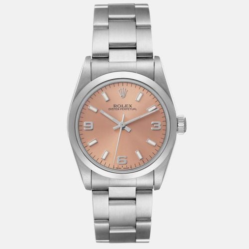 Oyster Perpetual Midsize Salmon Dial Steel Ladies Watch 31.0 mm - Rolex - Modalova