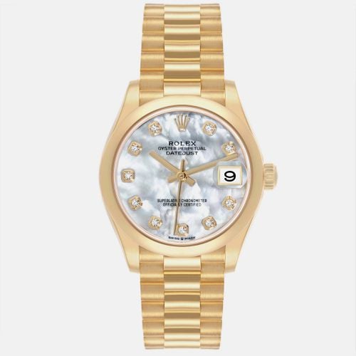 Rolex Datejust President Midsize Yellow Gold MOP Diamond Ladies Watch 278248 31 mm - Rolex - Modalova