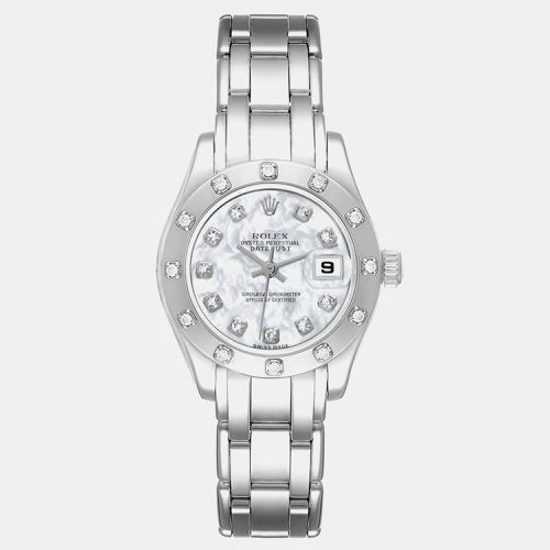 Rolex Masterpiece Pearlmaster White Gold Mother of Pearl Diamond Ladies Watch 80319 29 mm - Rolex - Modalova