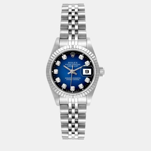 Rolex Datejust Steel White Gold Blue Vignette Diamond Dial Ladies Watch 26.0 mm - Rolex - Modalova