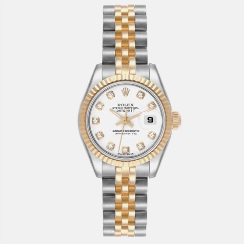 Rolex Datejust Steel Yellow Gold White Diamond Dial Ladies Watch 179173 26 mm - Rolex - Modalova