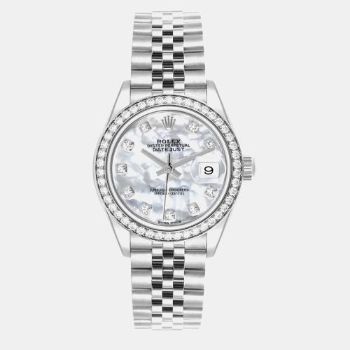 Rolex Datejust Steel White Gold Mother of Pearl Dial Diamond Ladies Watch 28.0 mm - Rolex - Modalova