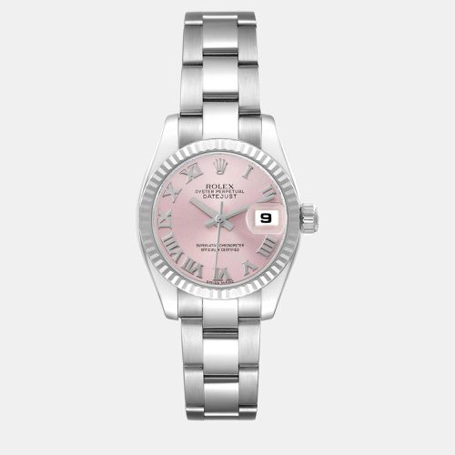 Rolex Datejust Steel White Gold Pink Roman Dial Ladies Watch 26.0 mm - Rolex - Modalova