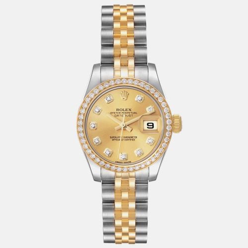 Datejust 26 Steel Yellow Diamond Ladies Watch 179383 - Rolex - Modalova