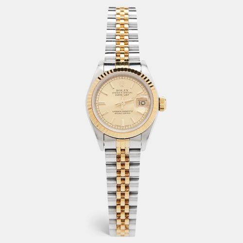 Rolex Champagne 18k Yellow Gold Stainless Steel Datejust 69173 Women's Wristwatch 26 mm - Rolex - Modalova