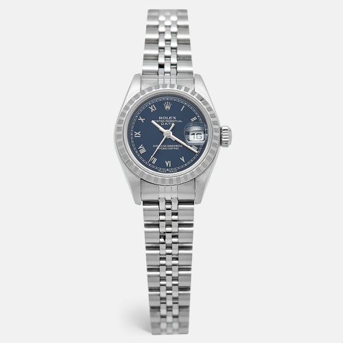 Rolex Navy Blue Stainless Steel Oyster Perpetual Date 79240 Women's Wristwatch 26 mm - Rolex - Modalova