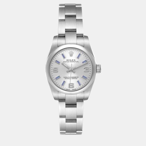 Oyster Perpetual Blue Dial Steel Ladies Watch 176200 - Rolex - Modalova