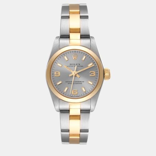 Oyster Perpetual Steel Yellow Gold Slate Dial Ladies Watch 67183 - Rolex - Modalova