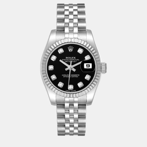 Datejust Steel White Gold Diamond Dial Ladies Watch 179174 - Rolex - Modalova