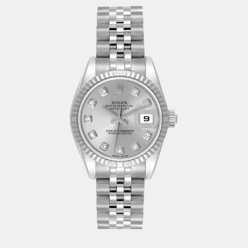 Datejust Steel White Gold Diamond Ladies Watch 179174 - Rolex - Modalova