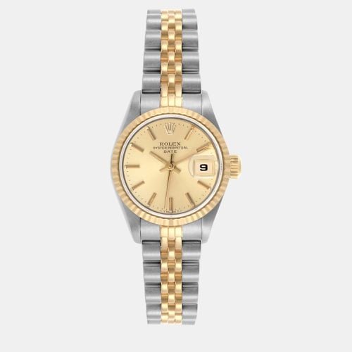 Datejust Steel Yellow Champagne Dial Ladies Watch 69173 - Rolex - Modalova