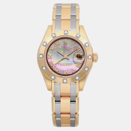 Mother of Pearl 18k Gold Pearlmaster 80138 Automatic Women's Wristwatch 29 mm - Rolex - Modalova