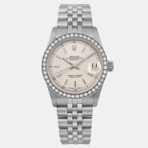 Cream Stainless Steel Datejust 68274 Automatic Men's Wristwatch 31 mm - Rolex - Modalova