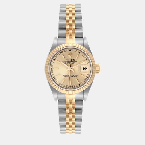 Rolex Datejust Steel Yellow Gold Champagne Dial Ladies Watch 69173 - Rolex - Modalova