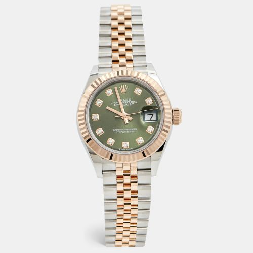 Diamond 18k Rose Gold Stainless Steel Datejust 279171 Women's Wristwatch 28 mm - Rolex - Modalova