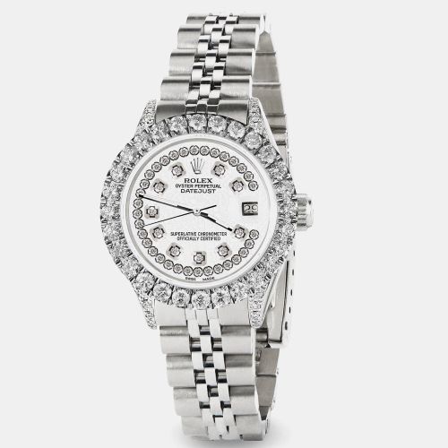 Custom 2.35CT Diamond Stainless Steel Datejust Automatic Women's Wristwatch 26mm - Rolex - Modalova