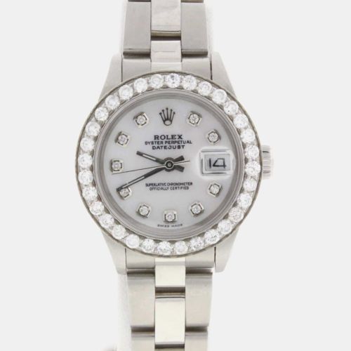 Custom Pearl Diamond Stainless Steel Datejust Automatic Women's Wristwatch 26MM - Rolex - Modalova
