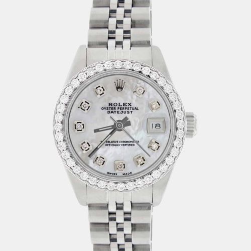 Customised MOP Diamond Stainless Steel Datejust Automatic Women's Wristwatch 26MM - Rolex - Modalova