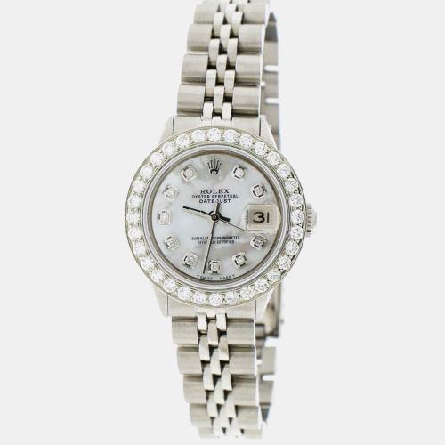 Customised MOP 1.30CT Diamond Stainless Steel Datejust Automatic Women's Wristwatch 26MM - Rolex - Modalova