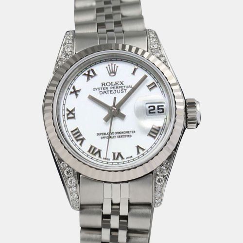 Customised Diamond Stainless Steel Datejust 69160 Automatic Women's Wristwatch 26mm - Rolex - Modalova