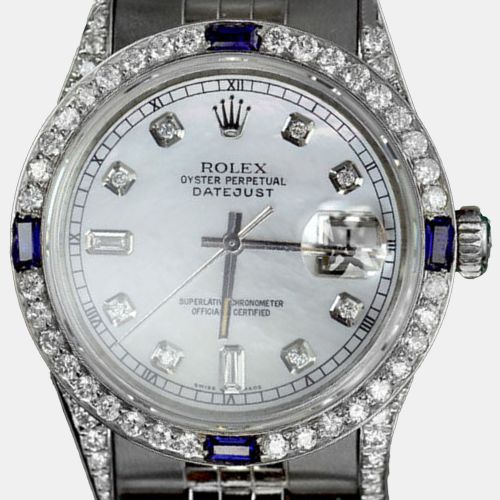 Customised MOP Diamond Stainless Steel Datejust 68274 Automatic Women's Wristwatch 31mm - Rolex - Modalova