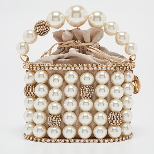 Rosantica Gold Metal Faux Pearl Crystal Embellished Clutch - Rosantica - Modalova