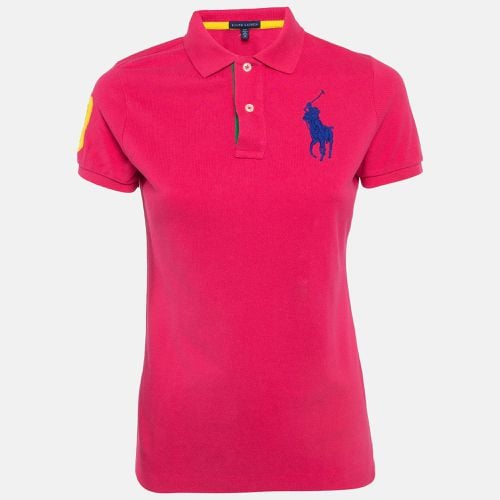 Ralph Lauren Pink Embroidered Cotton Pique Polo T-Shirt S - Ralph Lauren - Modalova