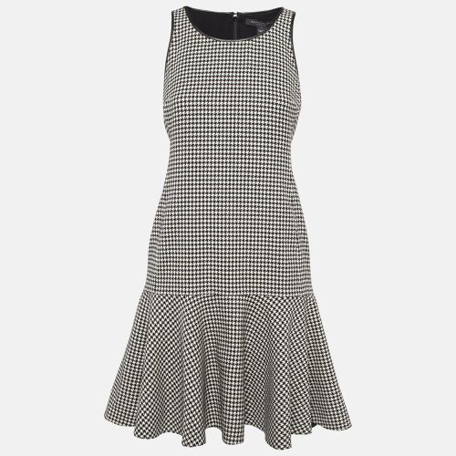 Ralph Lauren Black/White Houndstooth Wool Flounce Mini Dress S - Ralph Lauren - Modalova