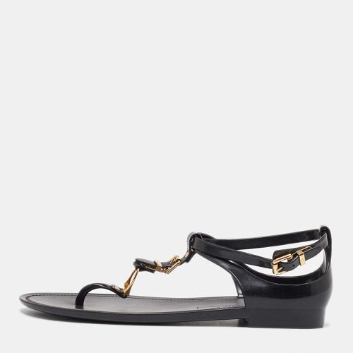 Ralph Lauren Black Jelly Karly T-Strap Flat Sandals Size 38.5 - Ralph Lauren Collection - Modalova