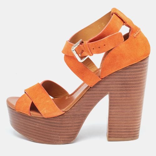 Ralph Lauren Collection Orange Suede Alannah Sandals Size 38 - Ralph Lauren Collection - Modalova