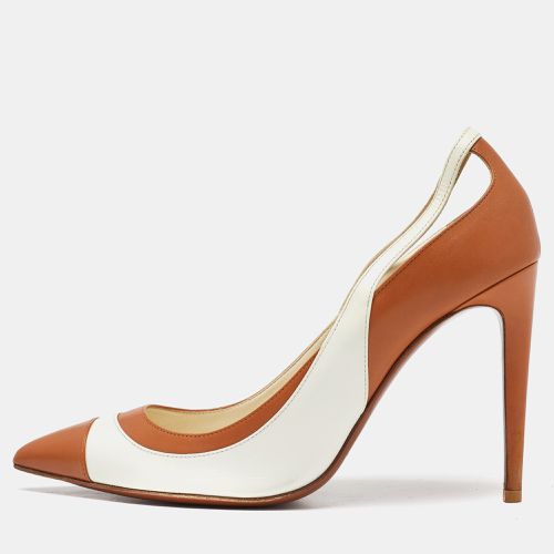 Ralph Lauren Collection Cream/Brown Leather Pointed Toe Pumps Size 39 - Ralph Lauren Collection - Modalova