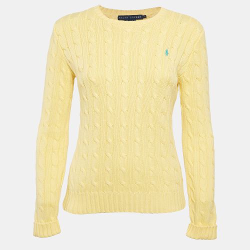 Ralph Lauren Yellow Cable Knit Round Neck Sweater S - Ralph Lauren - Modalova