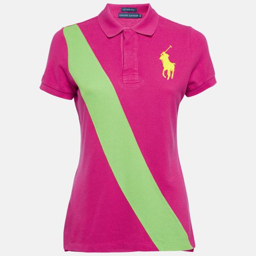 Ralph Lauren Pink Striped Cotton Pique Polo T-Shirt M - Ralph Lauren - Modalova