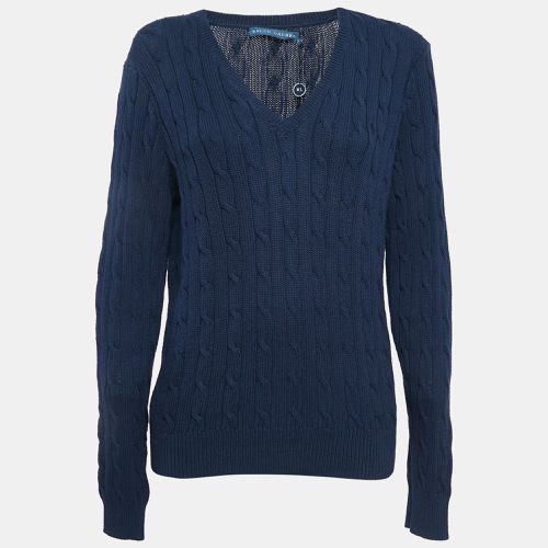 Ralph Lauren Hunter Navy Blue Cable Knit Sweater XL - Ralph Lauren - Modalova