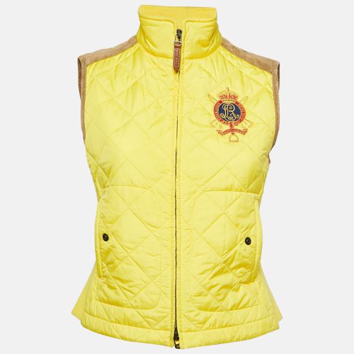 Ralph Lauren Yellow Suede Trim Synthetic Quilted Vest S - Ralph Lauren - Modalova