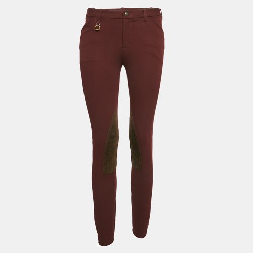 Ralph Lauren Burgundy Suede Trim Stretch Cotton Breeches Pants S - Ralph Lauren - Modalova