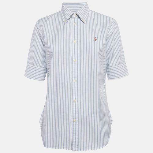 Ralph Lauren White/Blue Stripe Cotton Half Sleeve Shirt M - Ralph Lauren - Modalova