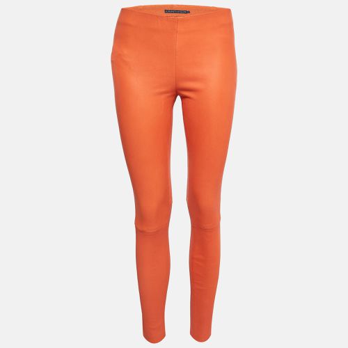 Ralph Lauren Orange Stretch Leather High Waist Trousers M - Ralph Lauren - Modalova