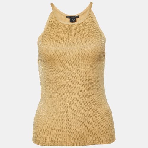 Ralph Lauren Gold Embellished Cotton Knit Tank Top M - Ralph Lauren - Modalova