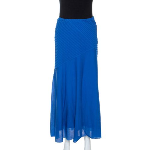 Ralph Lauren Blue Cotton Pintuck Detail Maxi Skirt S - Ralph Lauren - Modalova