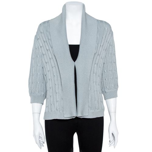 Ralph Lauren Pale Blue Cotton Cable Knit Shawl Lapel Cardigan L - Ralph Lauren - Modalova