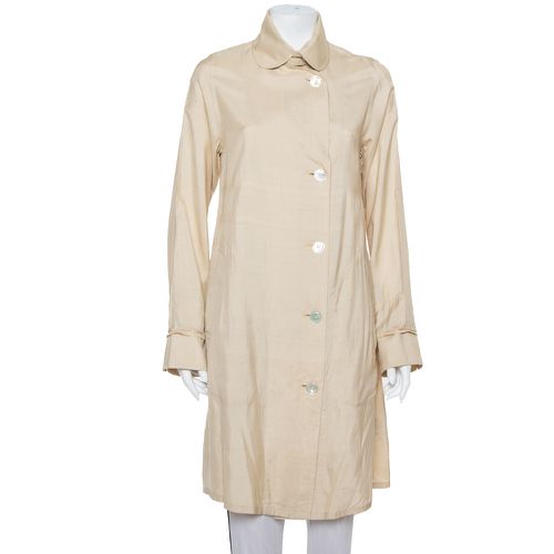 Ralph Lauren Beige Silk Button Front Lightweight Coat S - Ralph Lauren - Modalova