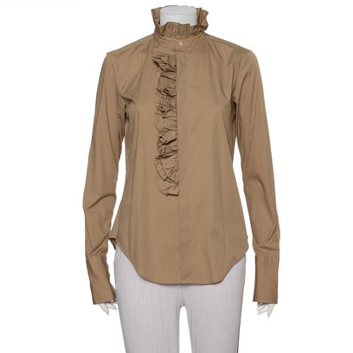 Ralph Lauren Beige Cotton Ruffle Detail Button Front Top L - Ralph Lauren - Modalova