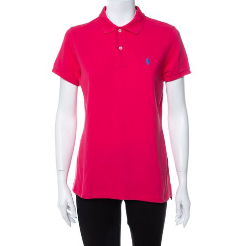 Ralph Lauren Pink Cotton Pique Skinny Polo T-Shirt L - Ralph Lauren - Modalova