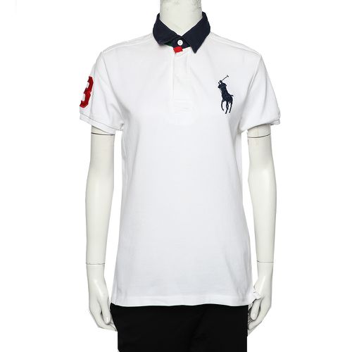 Ralph Lauren White Cotton Pique Contrast Collar Detail Polo T-Shirt L - Ralph Lauren - Modalova