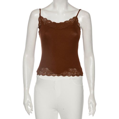 Ralph Lauren Brown Knit Lace Detailed Sleeveless Camisole S - Ralph Lauren - Modalova