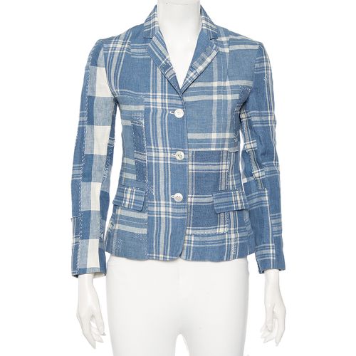 Ralph Lauren Blue Checkered Line Patchwork Detail Blazer S - Ralph Lauren - Modalova